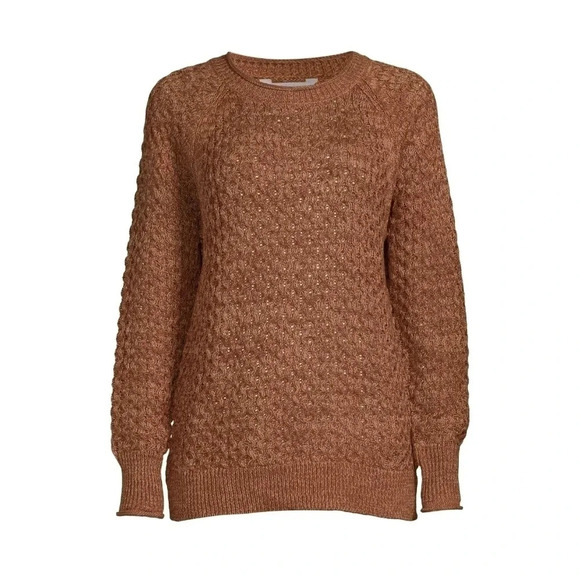 Time and Tru Women's Textured Hi-Lo Sweater - Picture 1 of 8